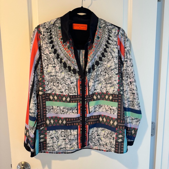 Clover Canyon Tops - Clover Canyon Long Sleeve Multi Colored Button Down Top